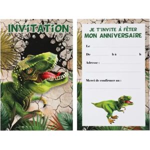 Carte d'invitation Dinosaure T Rex - Lot de 6