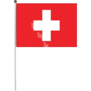 LP Lot de 12 Drapeaux Suisse 14x21cm