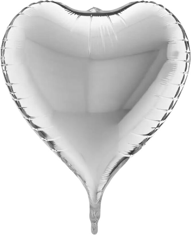 Grabo Ballon Coeur Métallique 3D Argent 58cm