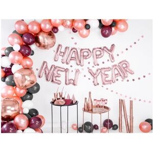 Party Deco HAPPY NEW YEAR Ballons Lettres or rose