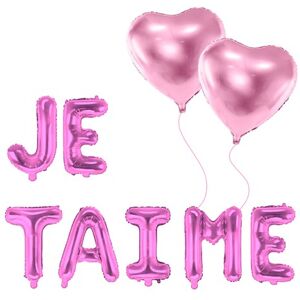 Grabo PACK BALLONS JE TAIME + 2 BALLONS COEURS ROSE