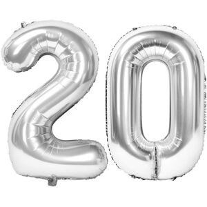 party deco Ballon Chiffre 20 ans aluminium argent 86cm