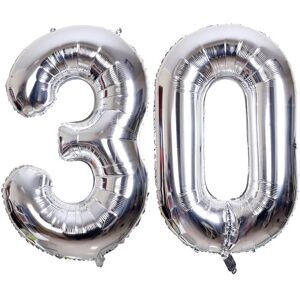 party deco Ballon Chiffre 30 ans aluminium argent 86cm