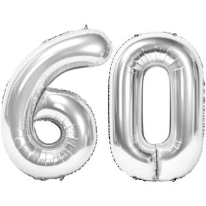 party deco Ballon Chiffre 60 ans aluminium argent 86cm