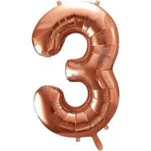 party deco Ballon anniversaire chiffre 3 Or Rose 86cm