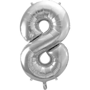 party deco Ballon anniversaire chiffre 8 Argent 86cm