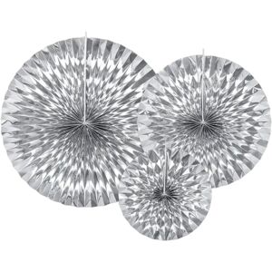 Party Deco Rosaces decoratives argent (3 pieces)