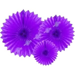 Party Deco Rosaces decoratives, violet, 20-40cm (3 pieces)