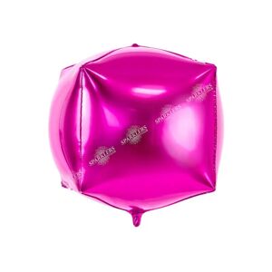 party deco Ballon Cube metallique rose fonce