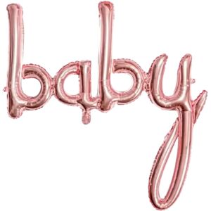 Party Deco Ballon Metallique Baby Or Rose 73x75cm