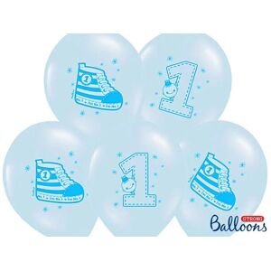 PARTY DECO Ballons Sneaker & Numero 1 Bleus (lots de10)