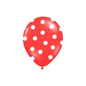 Party Deco Ballons rouges avec motifs ronds blancs (lot de 6)