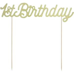 Party Deco Decoration pour gateau 1st Birthday or paillete