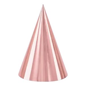 Party Deco Chapeau de Fete Or Rose (Lot de 6)