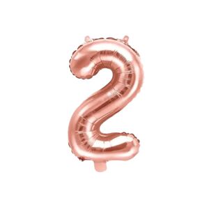 party deco Ballon anniversaire chiffre 2 Or Rose 35cm