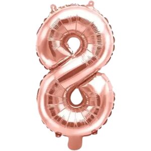 party deco Ballon anniversaire chiffre 8 Or Rose 35cm