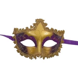 Party Pro Masque Venitien Or et Violet