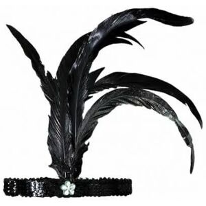 Party Pro Bandeau Charleston Noir Avec Plumes