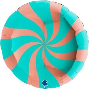 Grabo Ballon Aluminium Sucette Or Rose et Turquoise 46cm