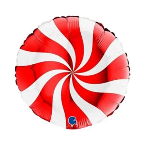 Grabo Ballon Aluminium Sucette Blanc et Rouge 46cm