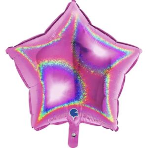 Grabo Ballon Étoile Holographique Rose 46cm
