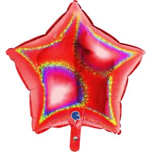 Grabo Ballon Étoile Holographique Rouge 46cm