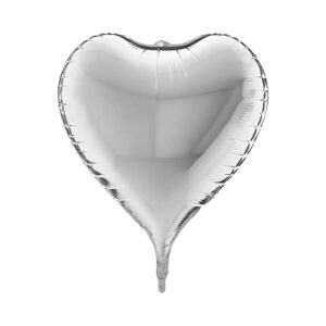 Grabo Ballon Coeur Metallique 3D Argent 58cm