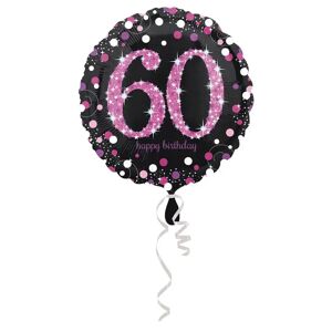 Amscan Ballon Anniversaire rond 60 ans rose
