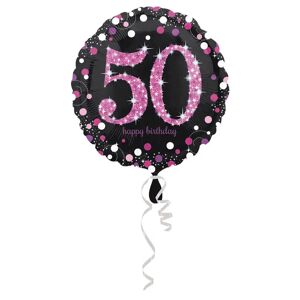 Amscan Ballon Anniversaire rond 50 ans rose