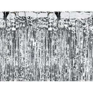 Party Deco Rideau scintillant Argent 90x250cm