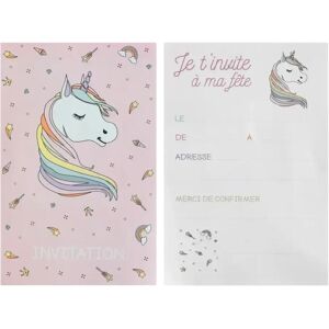 Santex Carte Invitation Licorne Rose (Lot de 6)