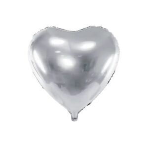 Partydeco Ballon Aluminium C?ur Argent- 45cm