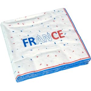 LOT 16 SERVIETTES - ALLEZ LA FRANCE - BLEU BLANC ROUGE 33CM