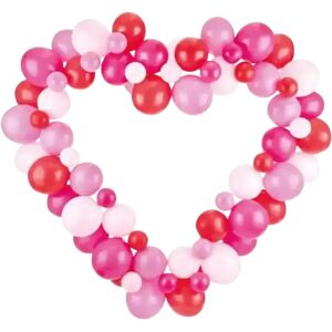 Party Deco Guirlande de ballons + Support - Coeur Rose/Rouge - 160cm