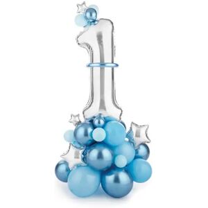 Party Deco Bouquet de Ballons Geant - Chiffre 1 Bleu - 90x140cm