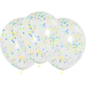 Cotillons Alsace Lot de 3 Ballons Confettis multicolore