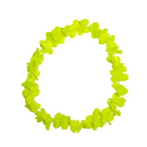 Collier Hawaïen a Fleurs Fluo Neon Jaune