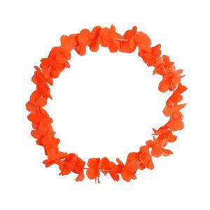 Collier Hawaïen a Fleurs Fluo Neon Orange