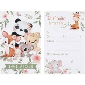 Carte d'invitation Anniversaire Explorateur - Lot de 6