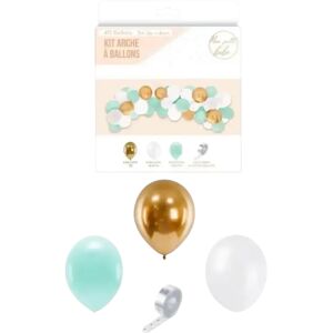 STC PRO Kit 40 Ballons pour Arche Baby Boy - Vert/Blanc/Or