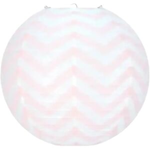 Party Pro Lanterne Japonaise chevrons rose clair 35cm