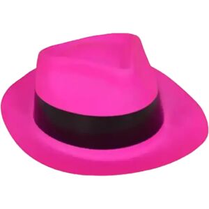 Chapeau Tribly style Mafieux fluo neon Rose