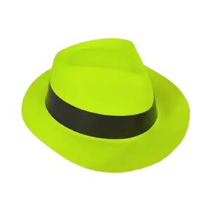 Chapeau Tribly style Mafieux fluo neon Jaune