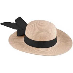 Chapeau de Paille avec Bandeau Noir pour Femme