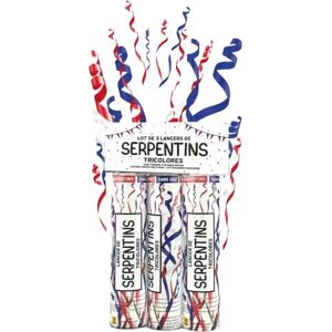 Lot 3 Lanceurs Serpentins Allez les Bleus 100% Biodegradable