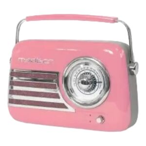 Radio Vintage Autonome avec Bluetooth USB & FM 30W Rose