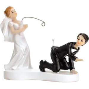 Party Deco Figurine mariage couple avec canne a peche