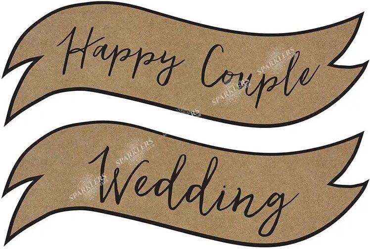 partydeco Panneaux avec une inscription Happy Couple / Wedding