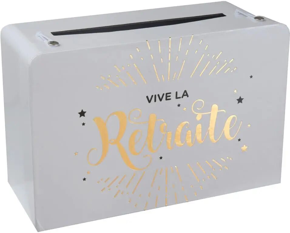 Tirelire Vive la Retraite Blanc & Or