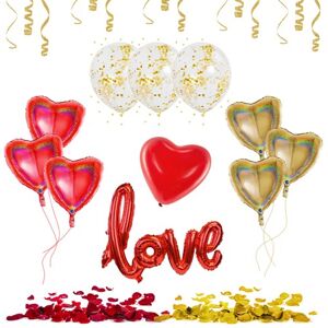 Party Deco PACK SAINT-VALENTIN LOVE ROUGE & OR